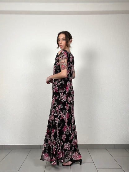 Vintage Floral Silk Dress by CC