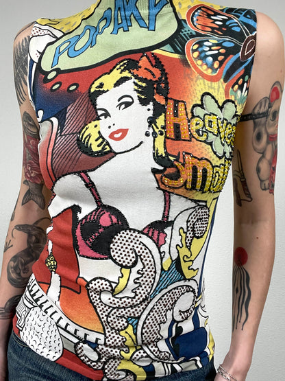Vintage Pop Art Printed Top