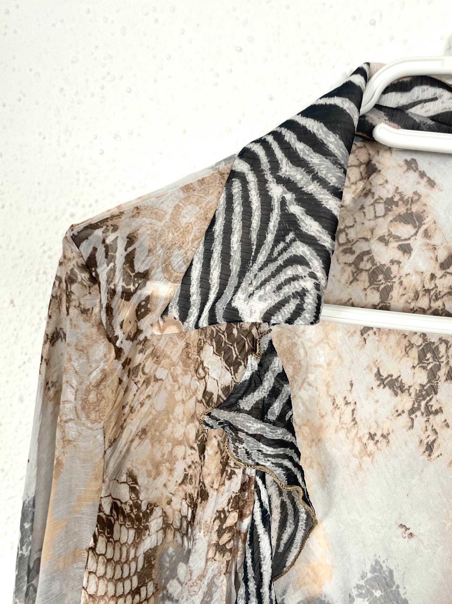 Vintage Y2K Zebra Print Wrap Blouse