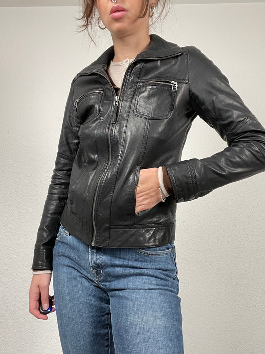 Vintage black 2000s Nappa leather jacket
