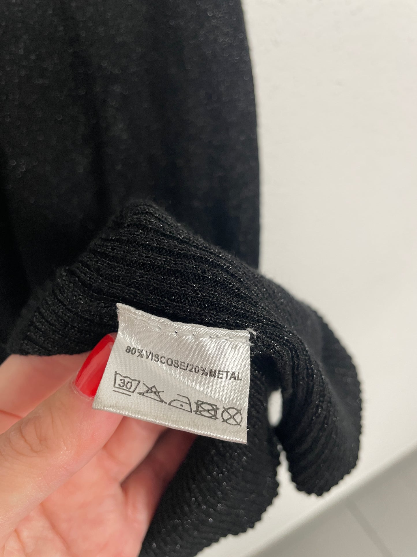 Vintage Y2K Black Metallic Knit Polo Tank Top – Size S/M