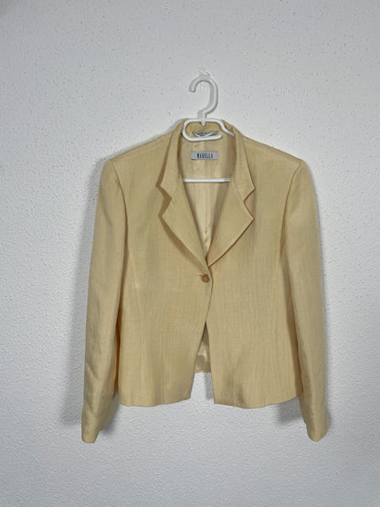 Vintage butter yellow Marella linen blend blazer