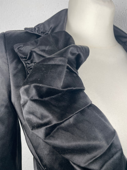 Y2K vintage Italian ruffled satin blazer