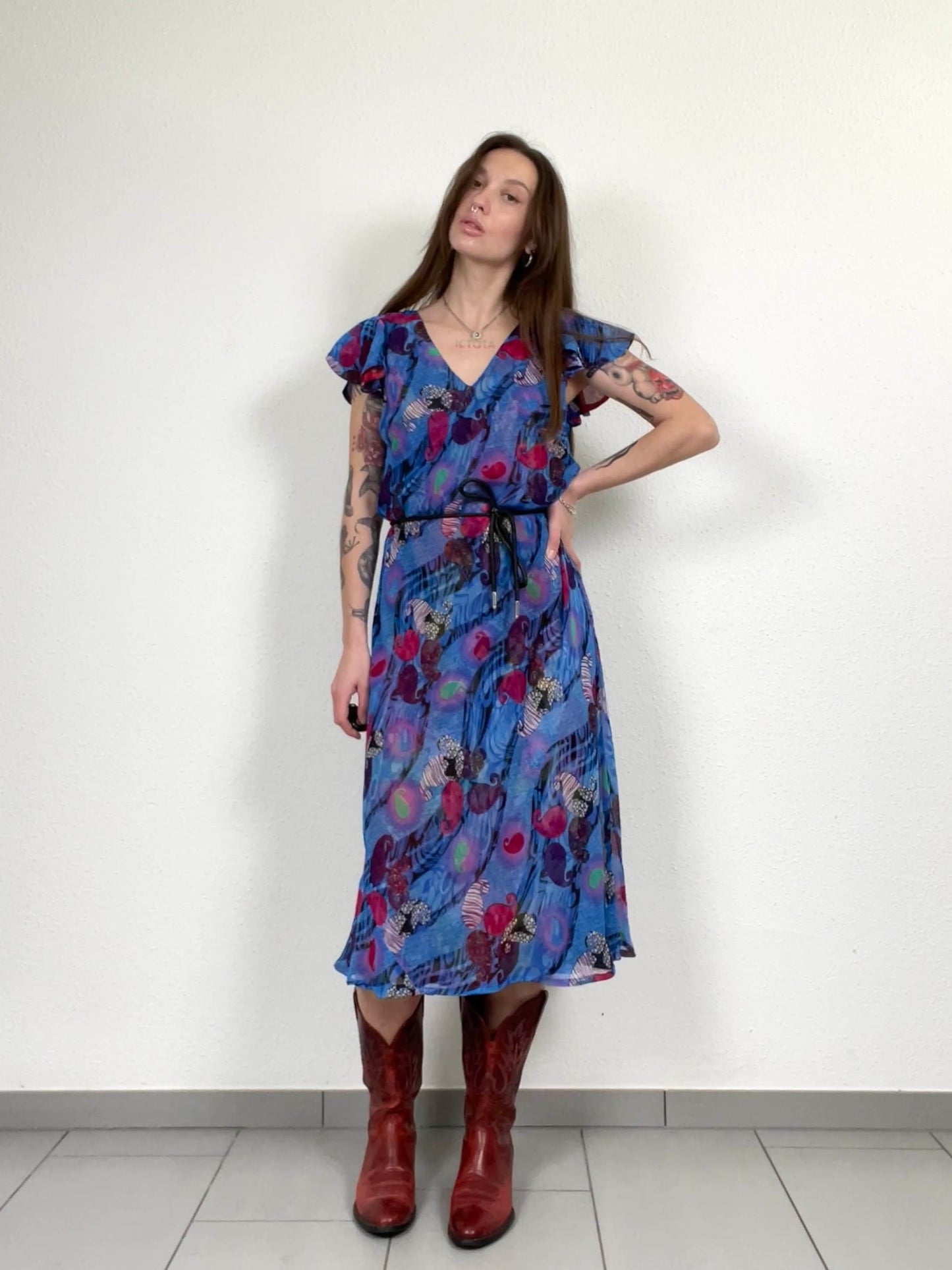 Vintage Y2K Two-Tone Reversible Floral Dress