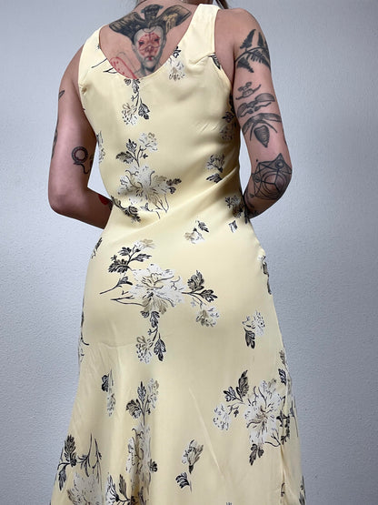 Karida Vintage yellow Floral Dress