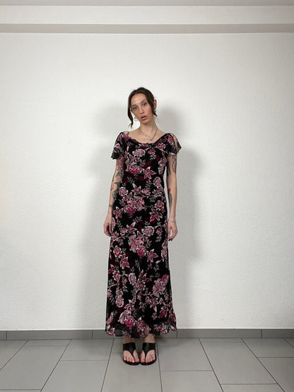 Vintage Floral Silk Dress by CC