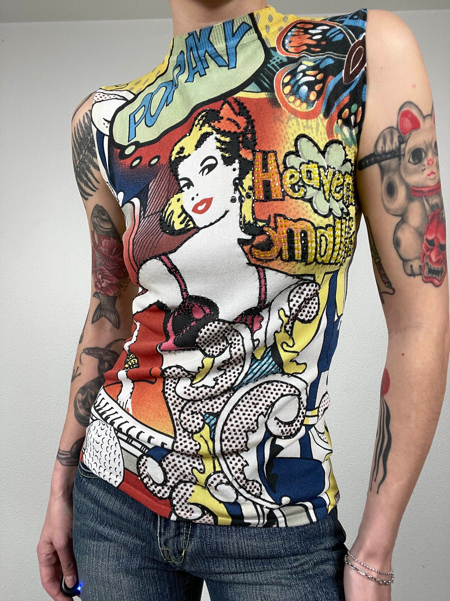 Vintage Pop Art Printed Top