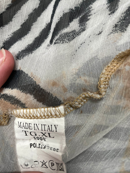 Vintage Y2K Zebra Print Wrap Blouse