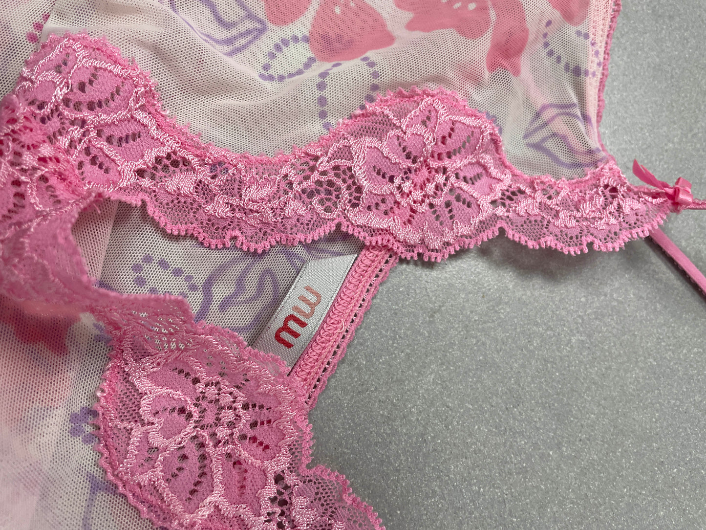 Vintage Sheer Pink Lace Cami Top