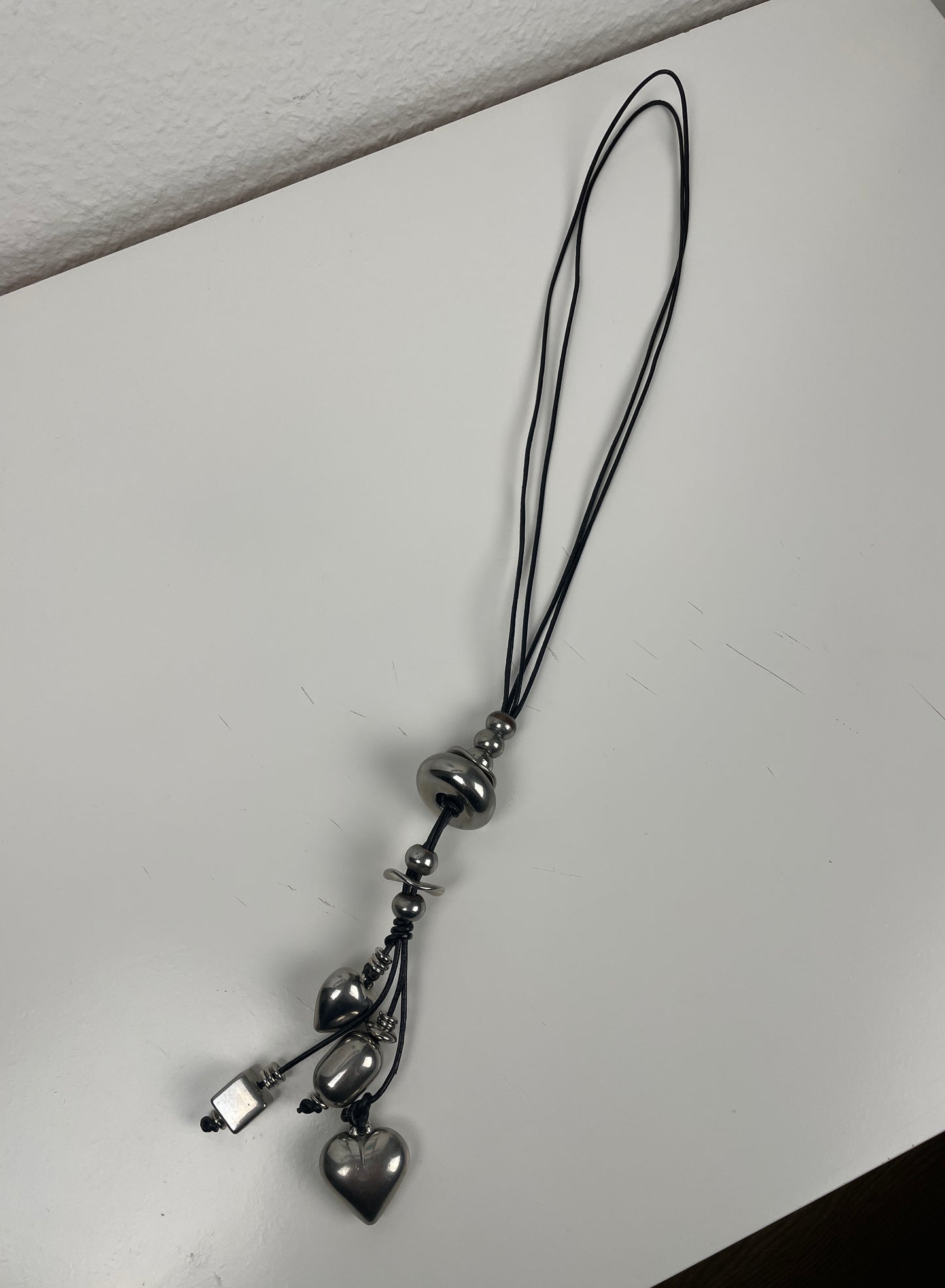 Vintage Y2K Silver Pendant Necklace with Charms
