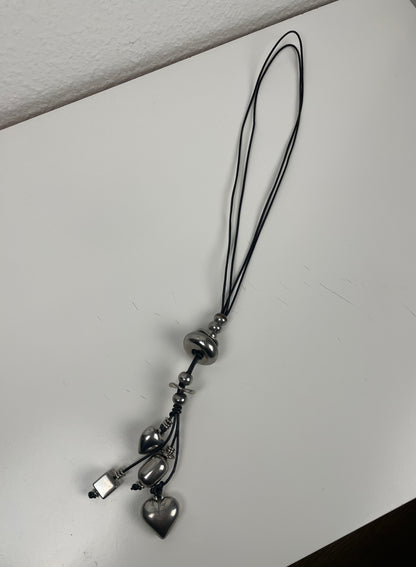 Vintage Y2K Silver Pendant Necklace with Charms