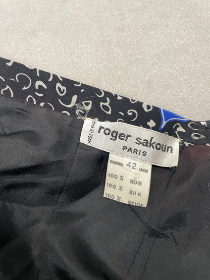 Vintage late 80s / early 90s Roger Sakoun Paris pure silk two-piece set.