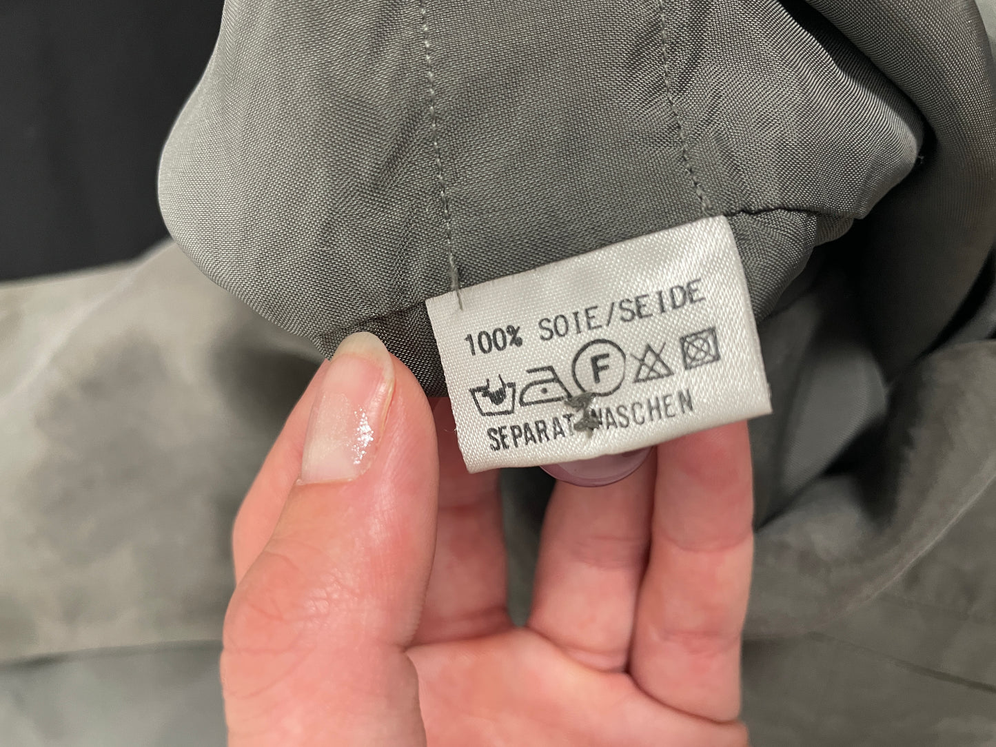 Vintage Grey Silk Vest – Size L