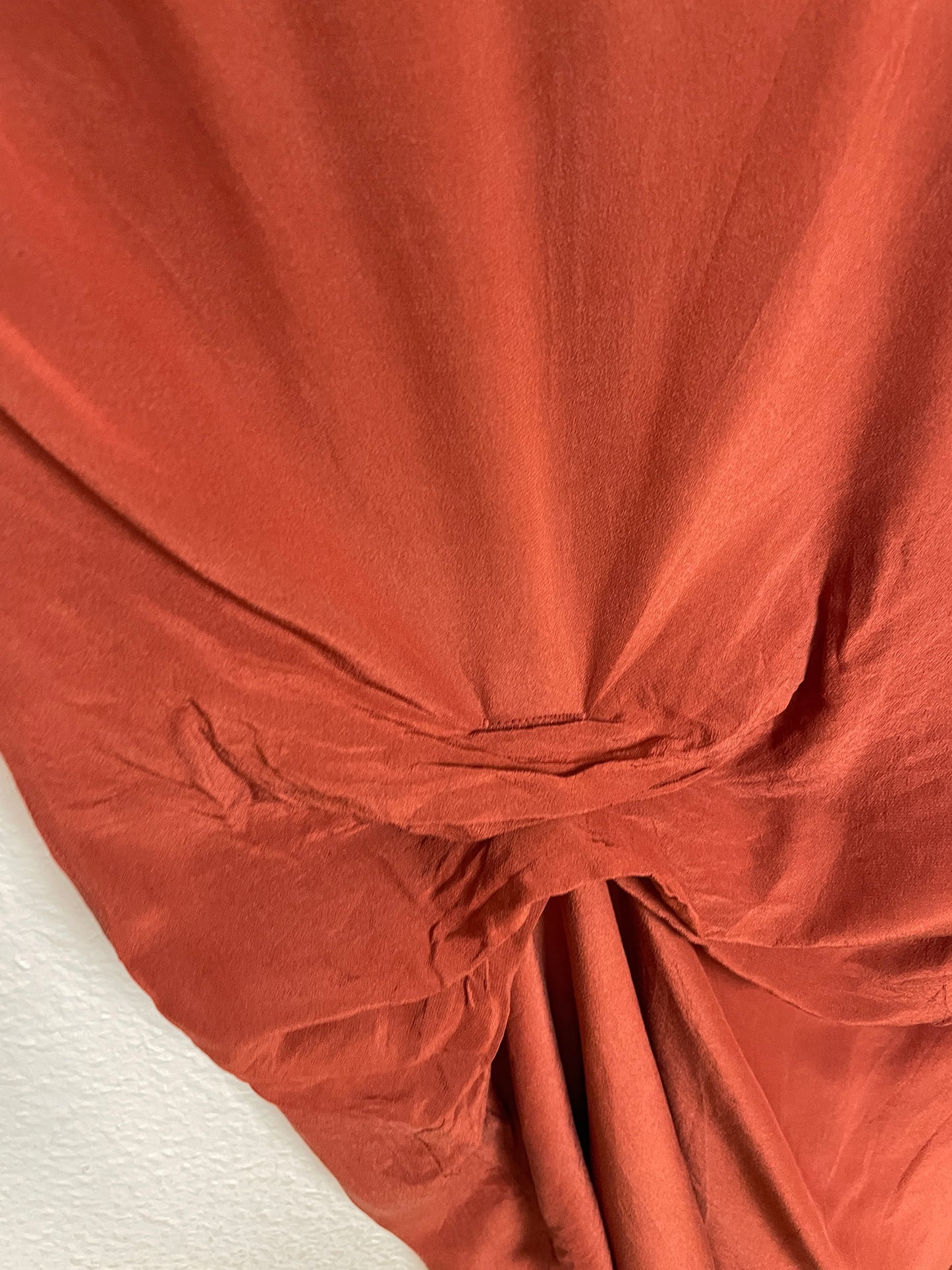 AllSaints Riviera V Dress in Rust Silk Blend
