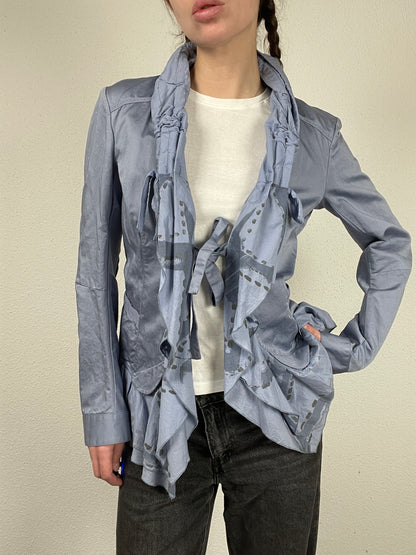 Y2K Marithé + François Girbaud ruffled jacket (Made in Italy, size L)