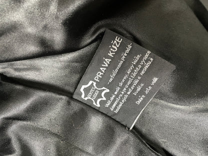 Vintage 90s black leather trench coat