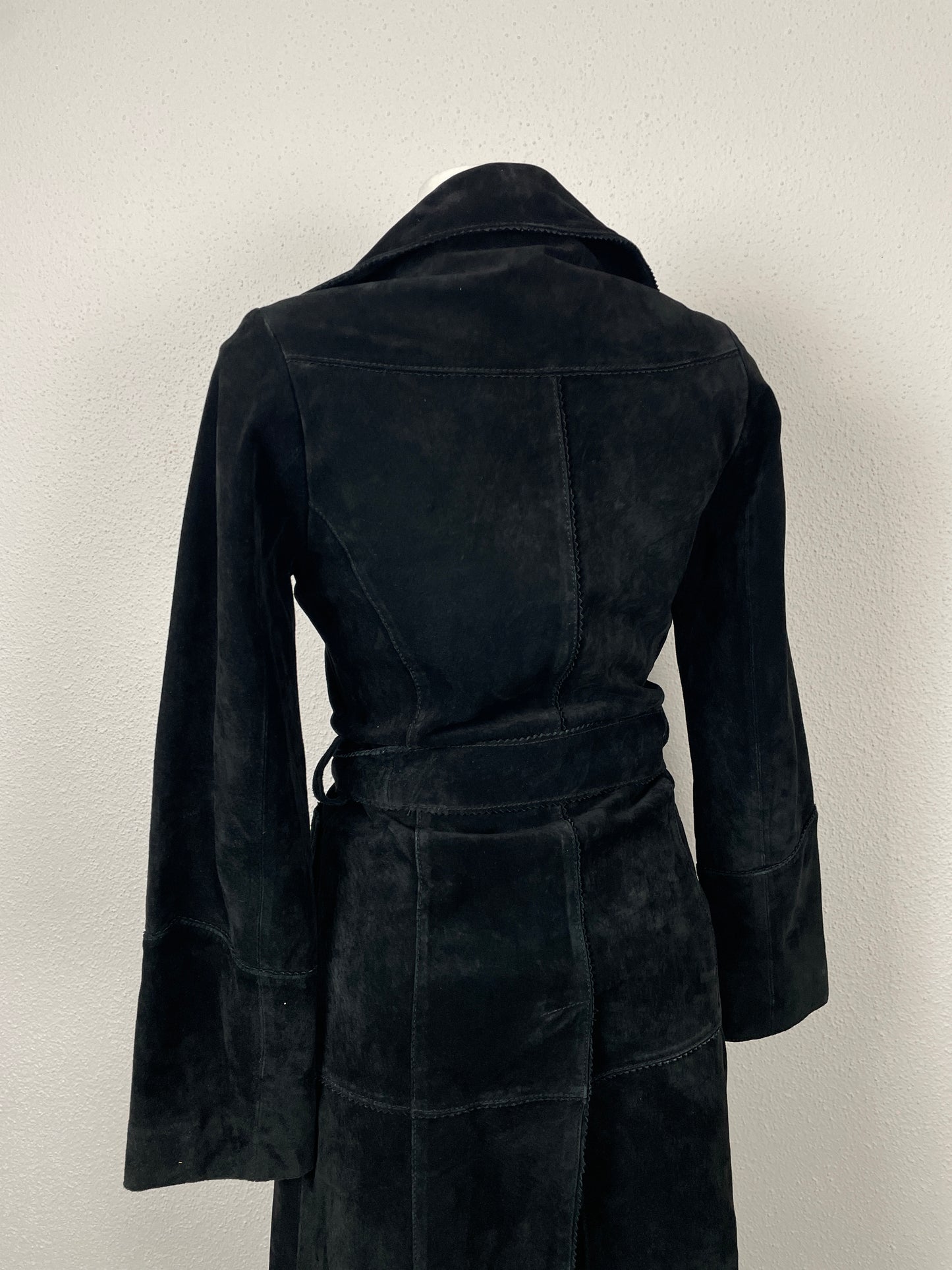 Vintage late 90s suede midi trench coat