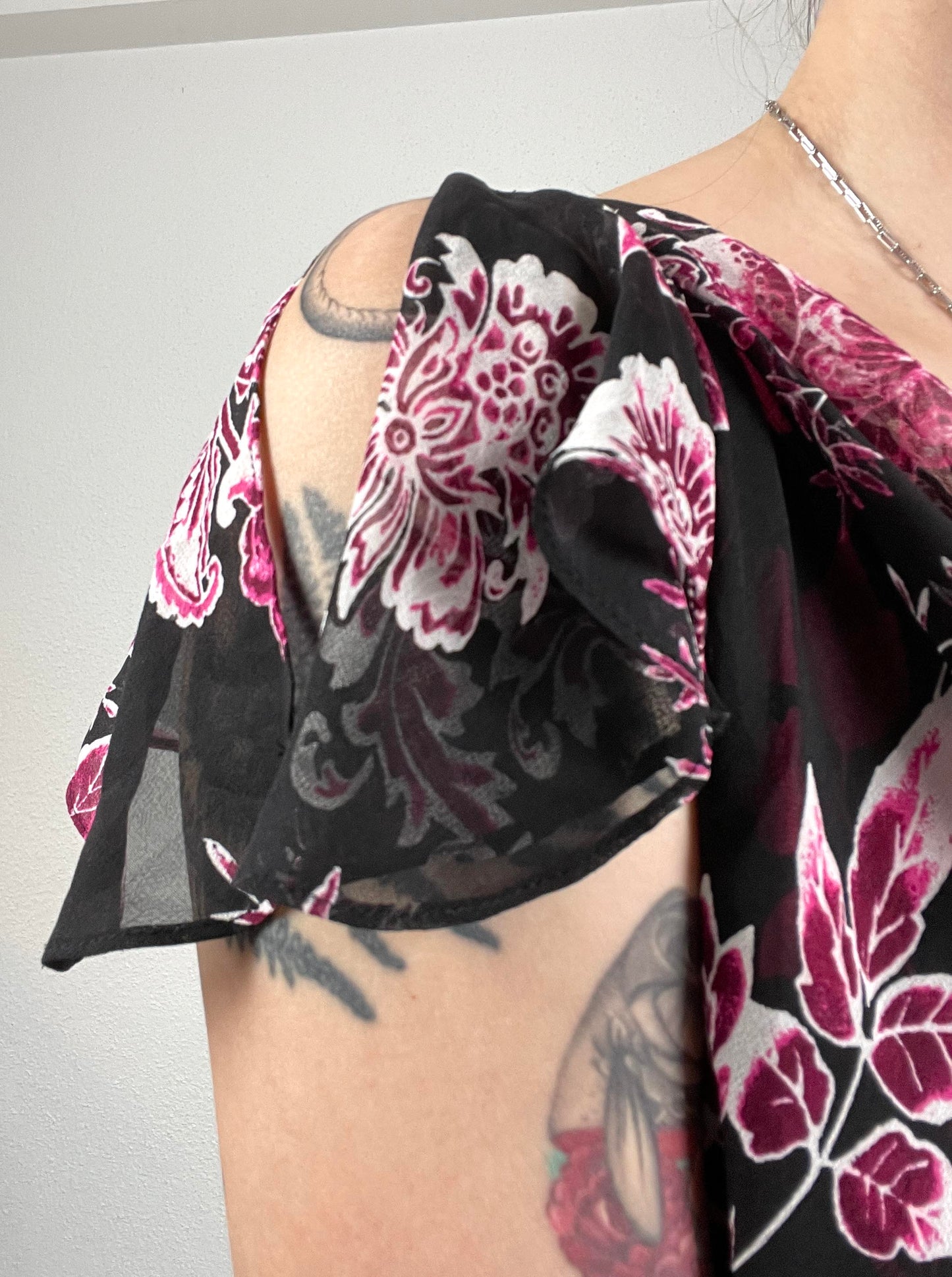 Vintage Floral Silk Dress by CC