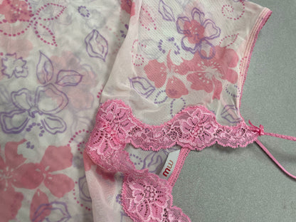 Vintage Sheer Pink Lace Cami Top