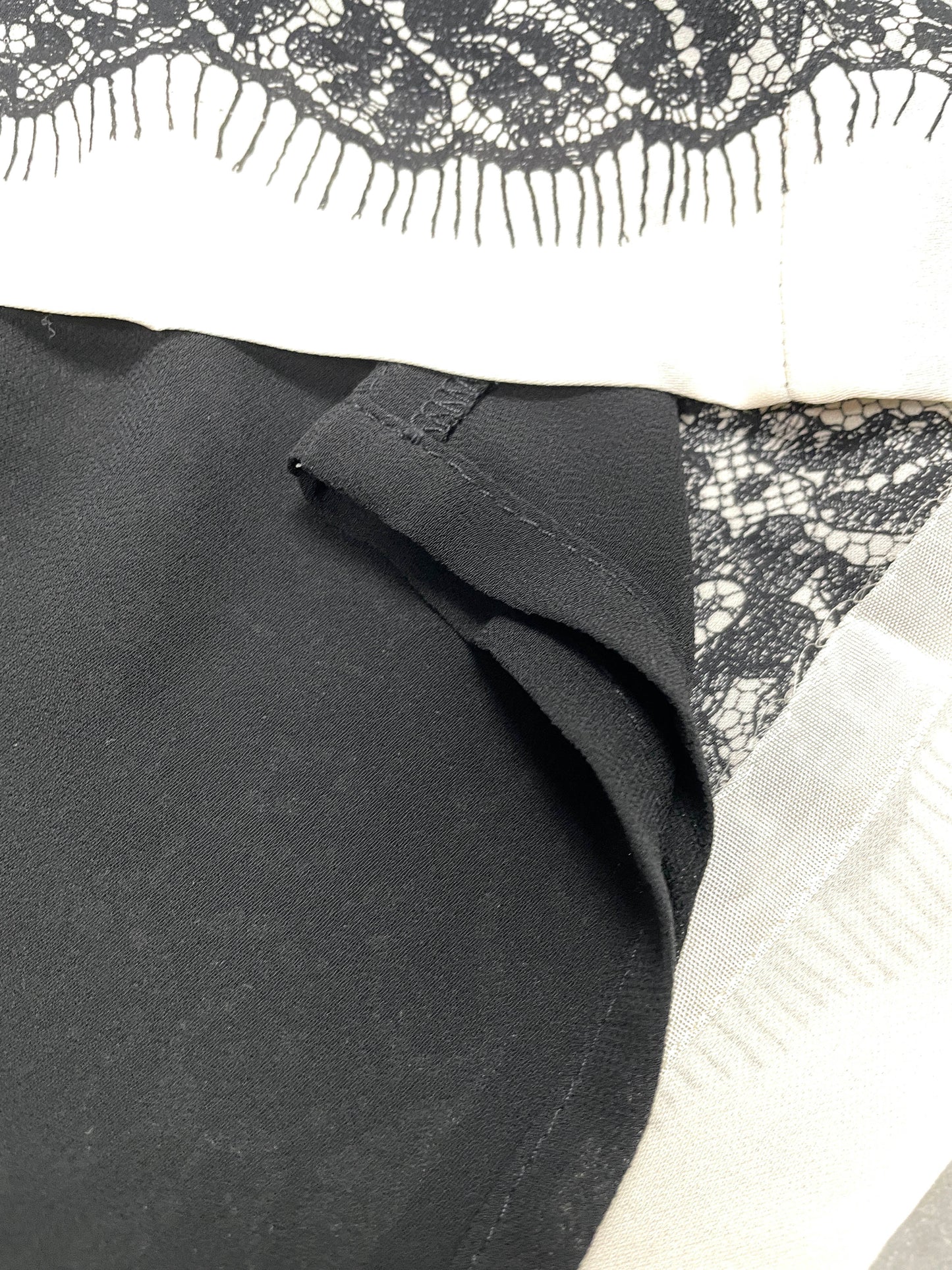 Vintage Silk Jaeger Lace Print Skirt