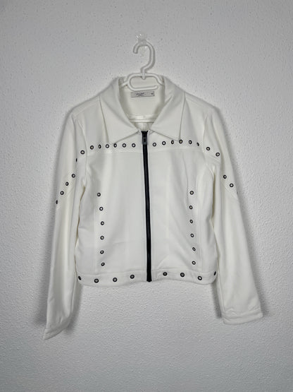 Vintage White Grommet Detail Jacket