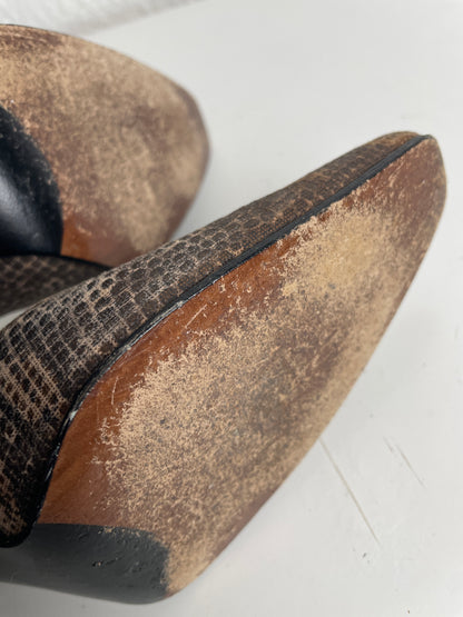 90s Stuart Weitzman for Russell & Bromley Snake Print Pumps