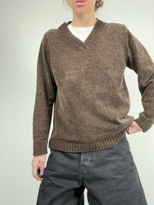 Vintage 1990s brown V-neck sweater by Harmony