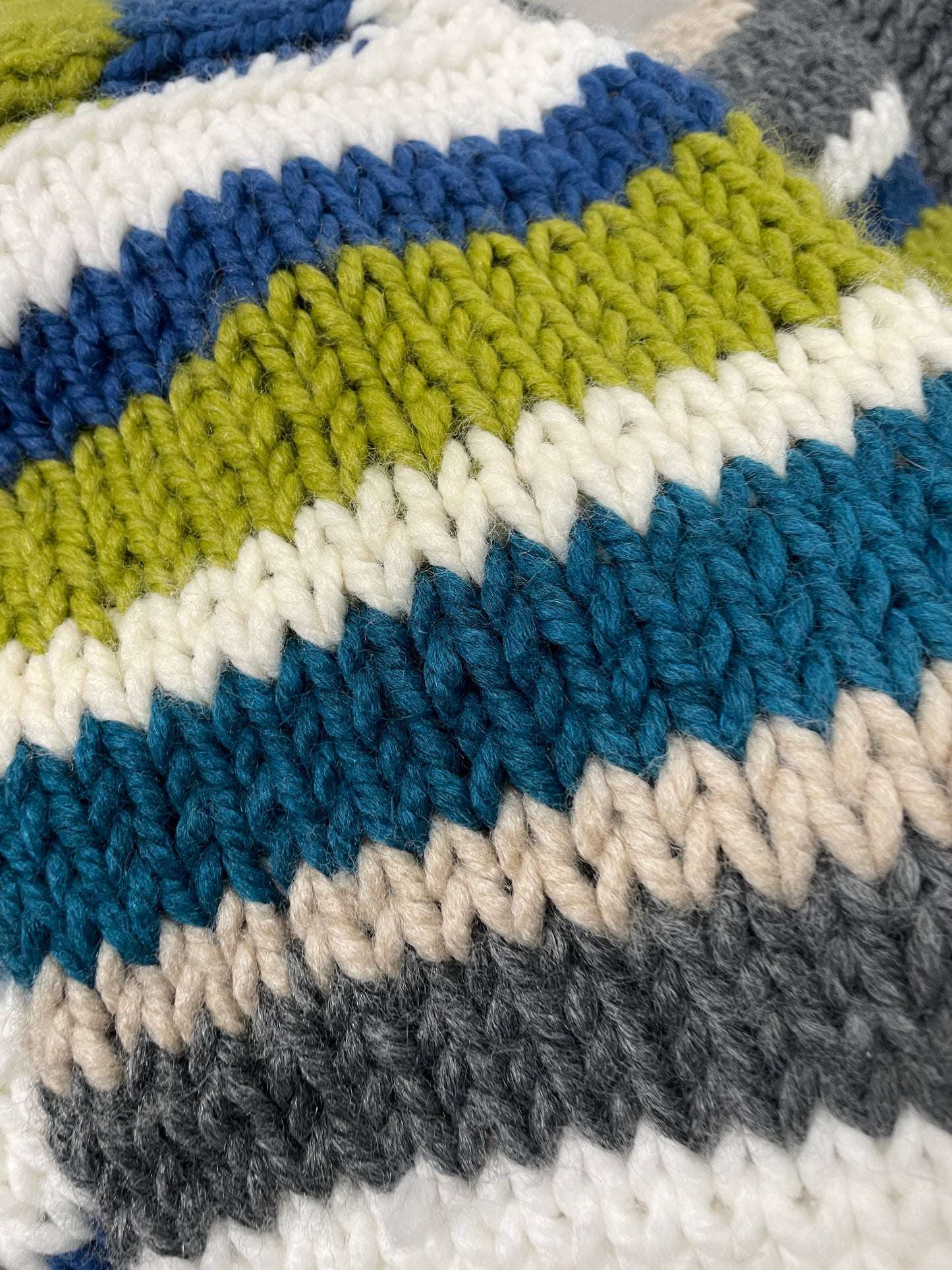 Vintage hand-knitted striped chunky cardigan