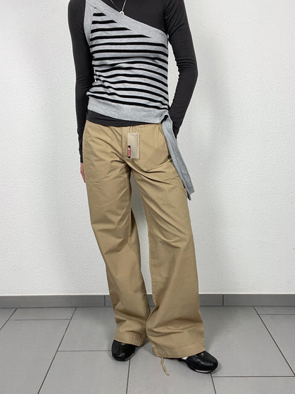 Vintage Y2K beige cargo pants wide leg, new with a tag