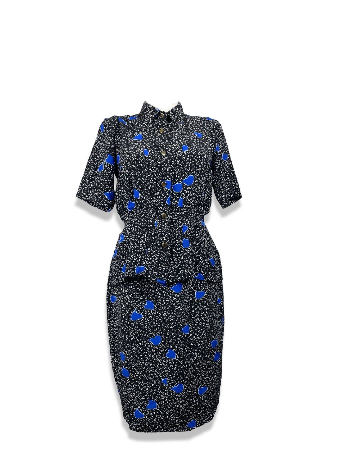 Vintage late 80s / early 90s Roger Sakoun Paris pure silk two-piece set.