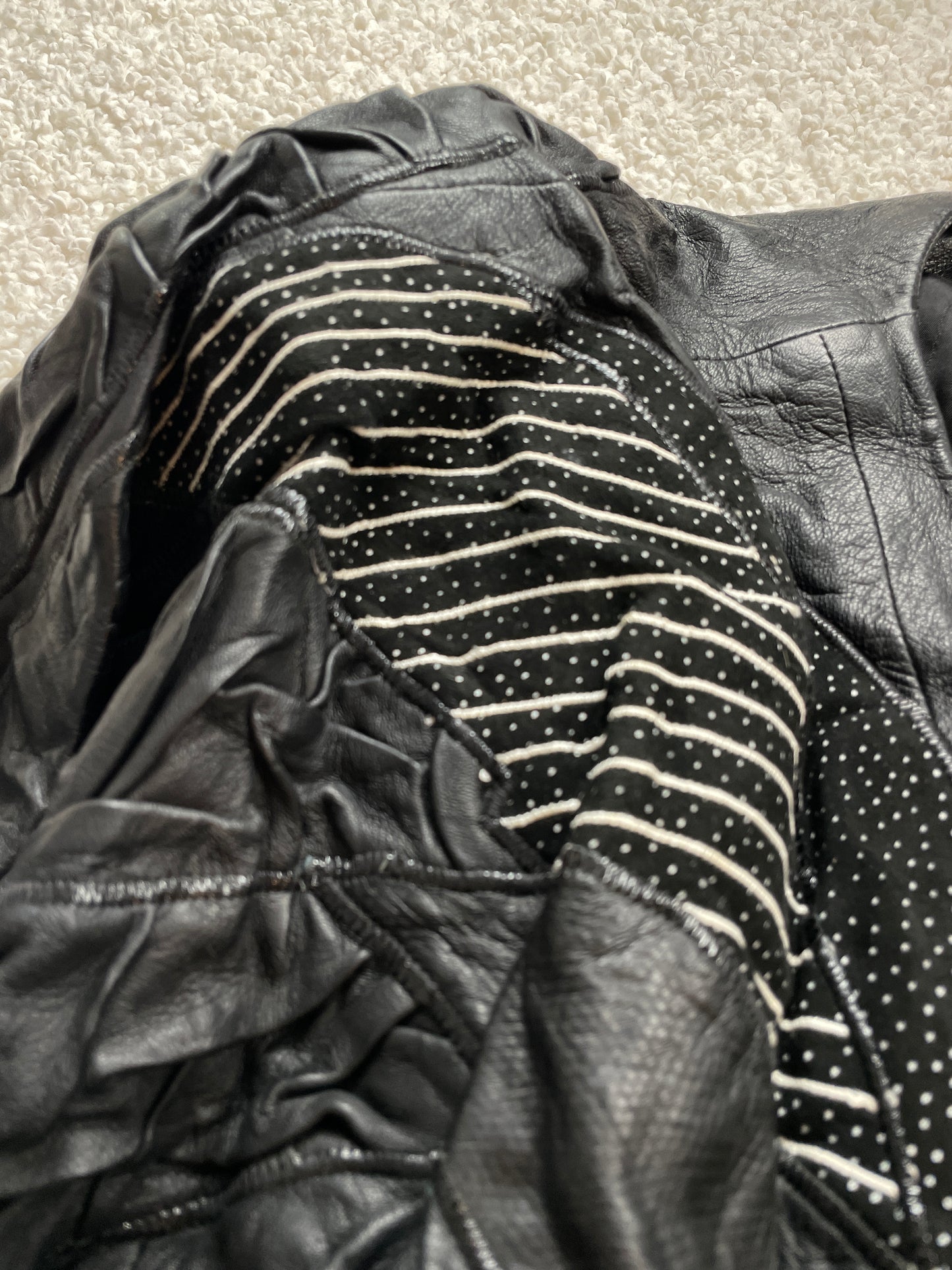 Vintage 80s leather printed oversized jacket