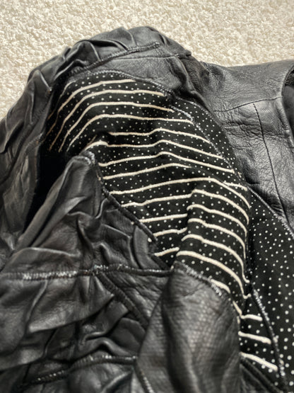 Vintage 80s leather printed oversized jacket