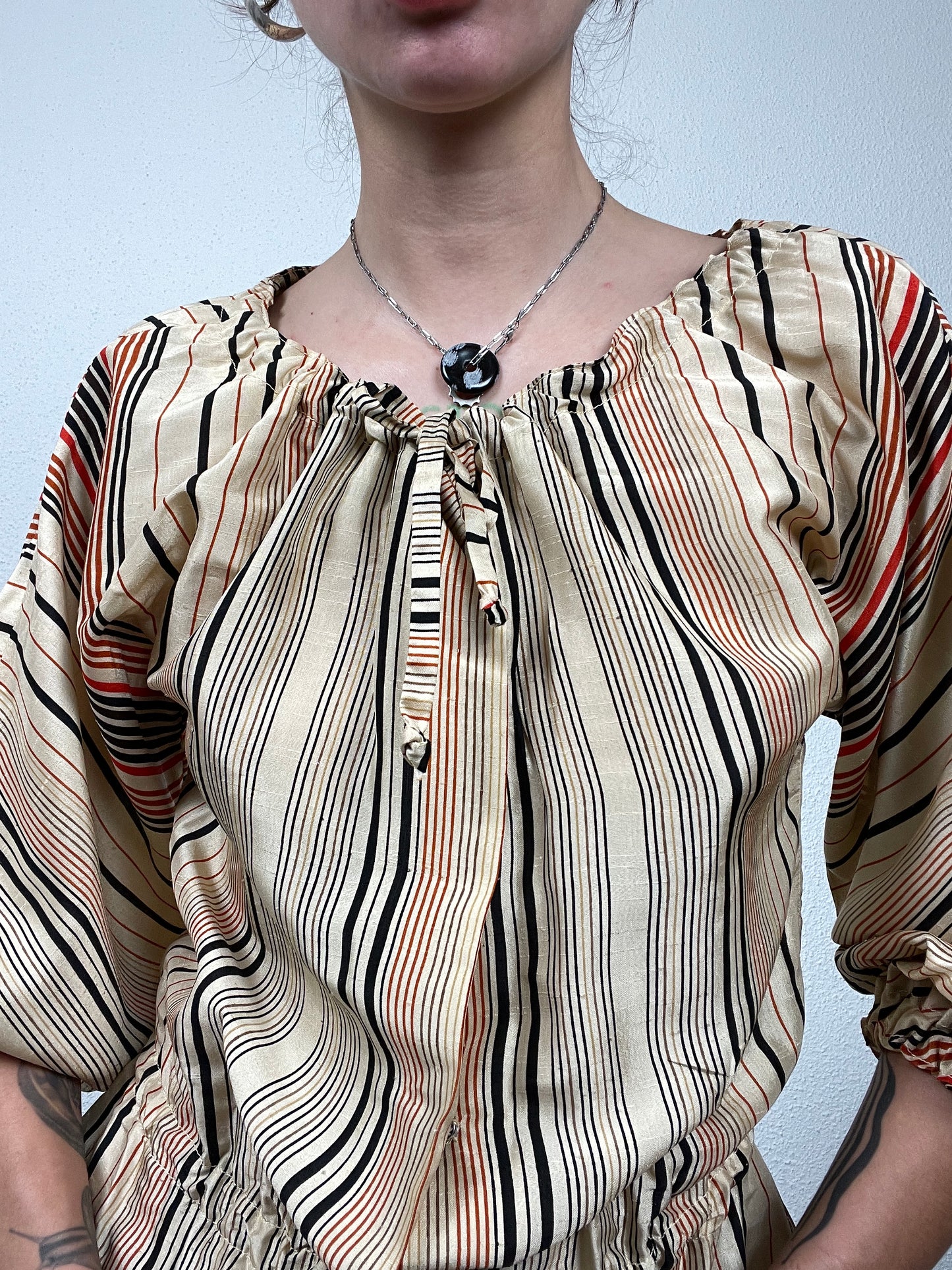 Late 70s Vintage Striped Blouse
