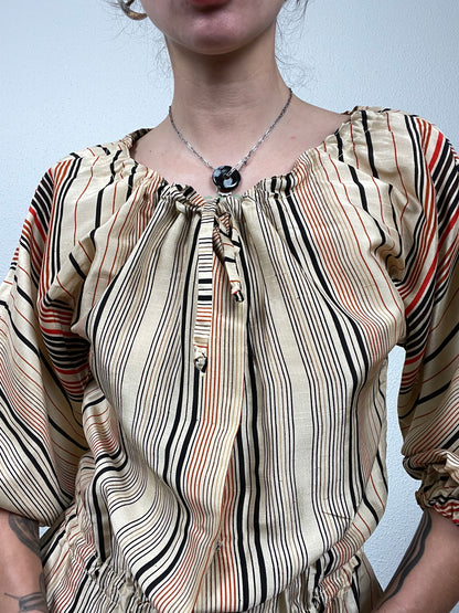 Late 70s Vintage Striped Blouse