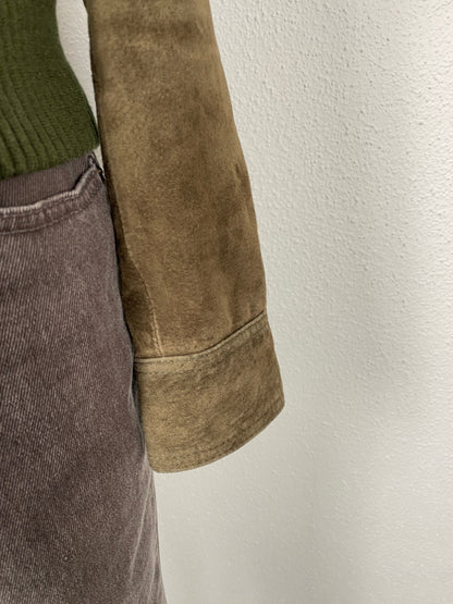 Vintage Y2K 2000s suede khaki jacket