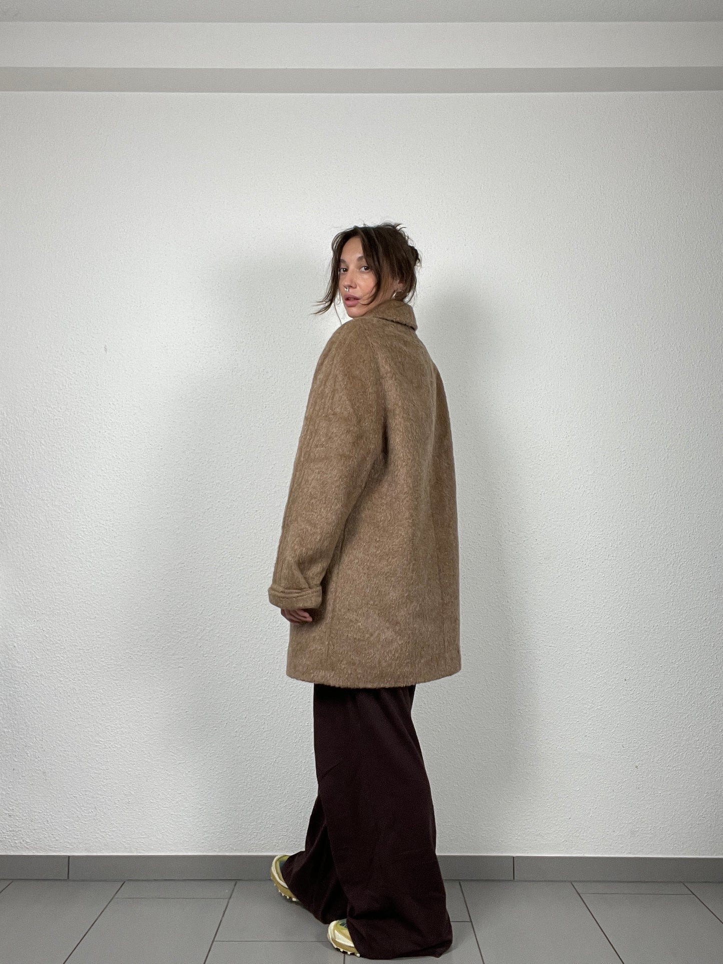 Vintage 70s oversized lama wool coat