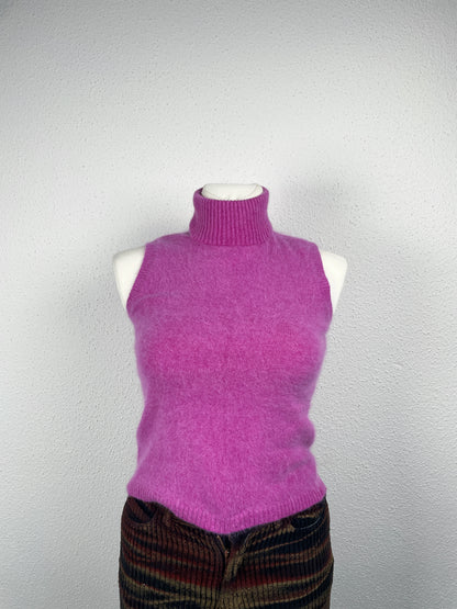 Y2K vintage Vesuvio angora sleeveless turtleneck top.
