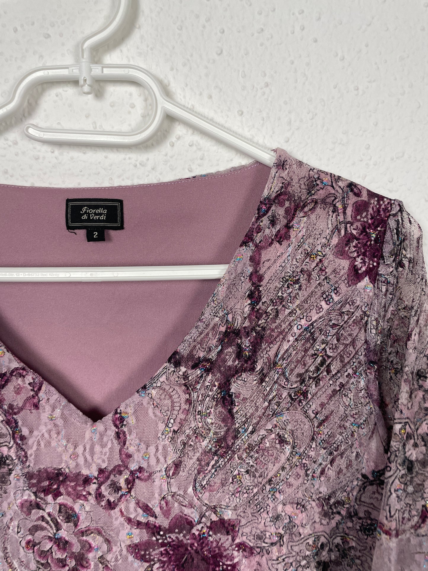 Vintage early 2000s lilac floral mesh top by Fiorella di Verdi