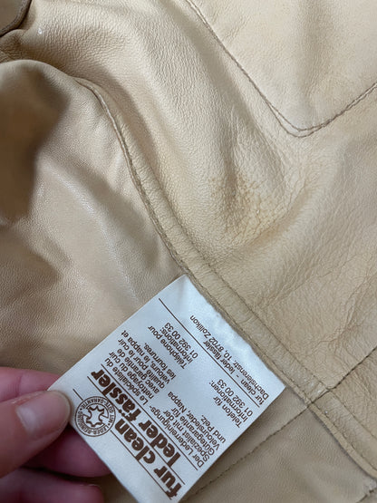 Beige vintage 2000s soft suede fitted jacket