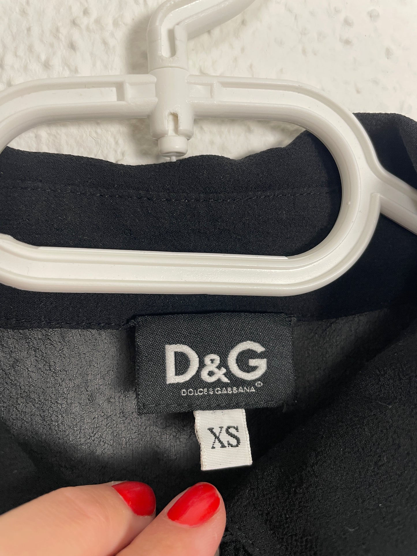 Vintage D&G Black Sheer Panel Polo Knit with Lurex – Size XS