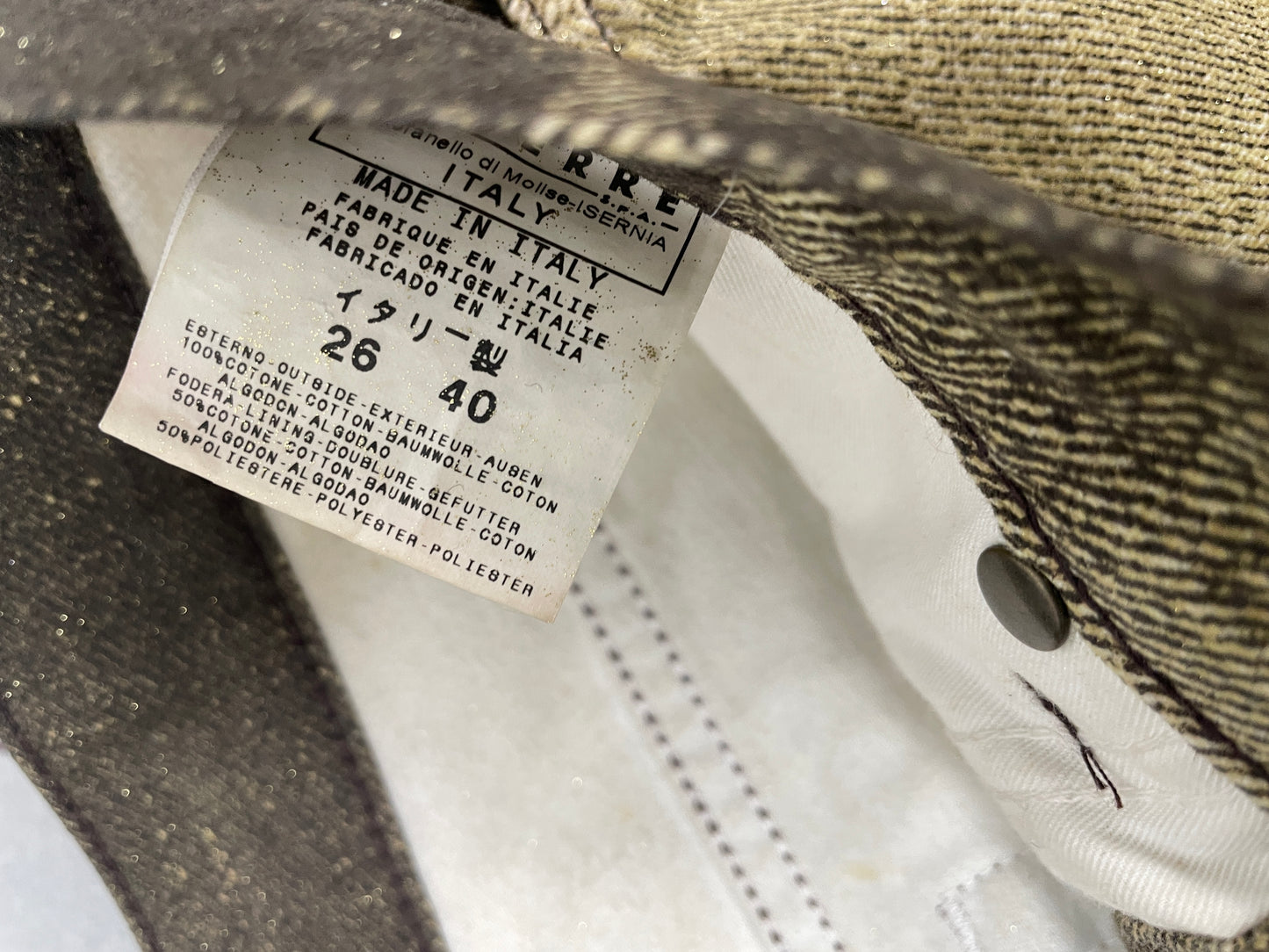 Just Cavalli vintage 2001 gold coated jeans