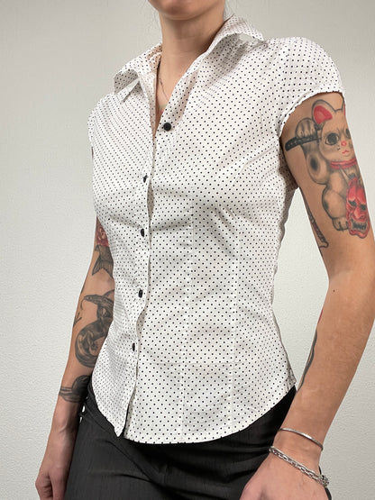 Vintage Y2K 2000s cotton polka dot shirt