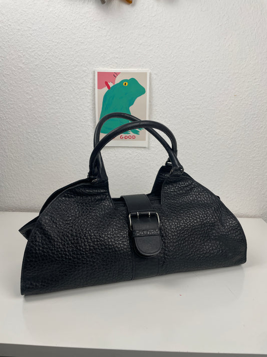 Vintage Y2K Black Leather Bag - 2000s