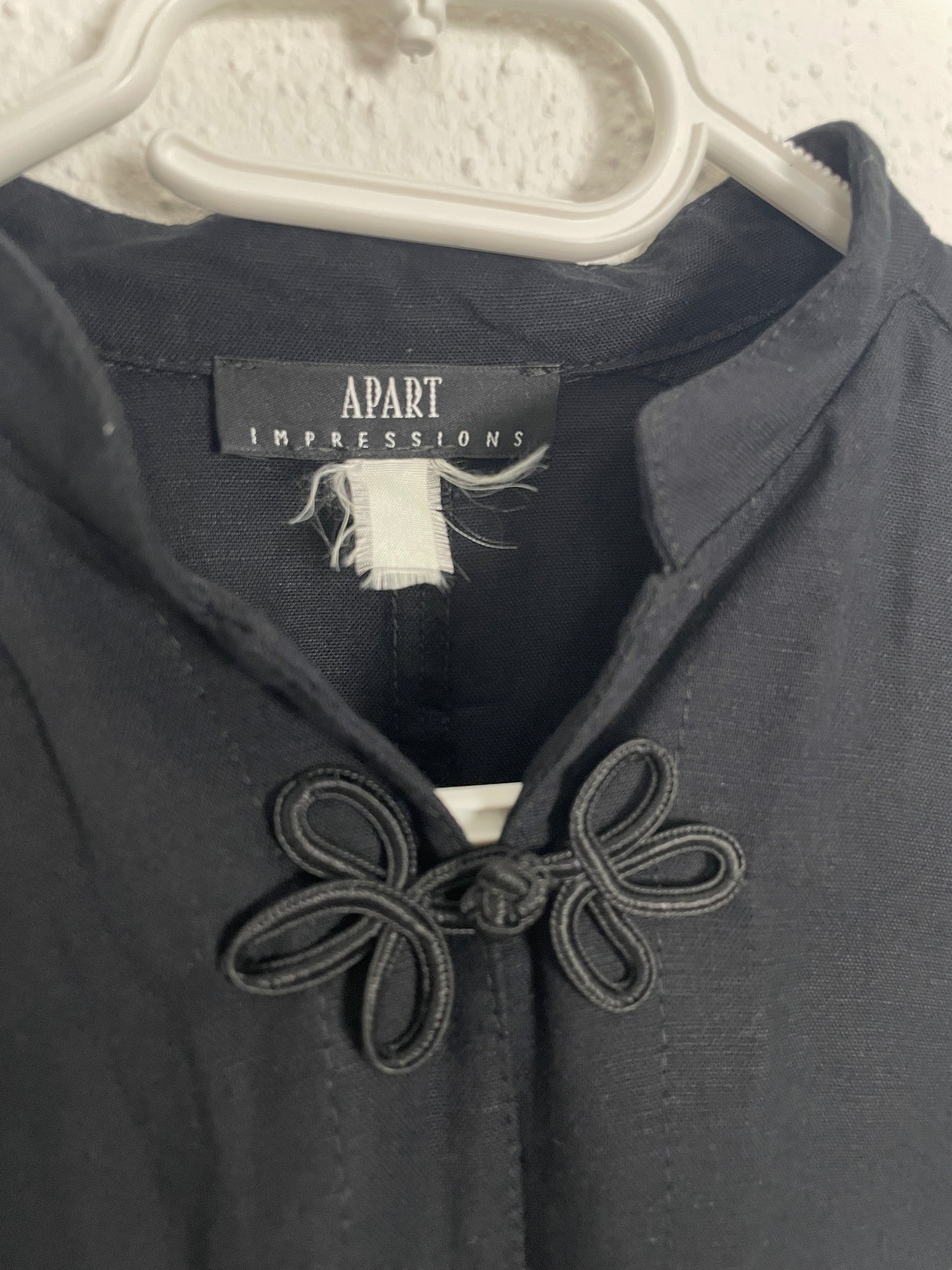 Vintage Apart Impressions Longline Black Jacket with Frog Closures – Size L
