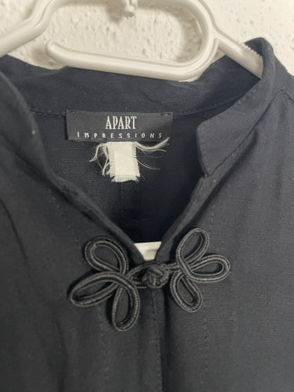 Vintage Apart Impressions Longline Black Jacket with Frog Closures – Size L