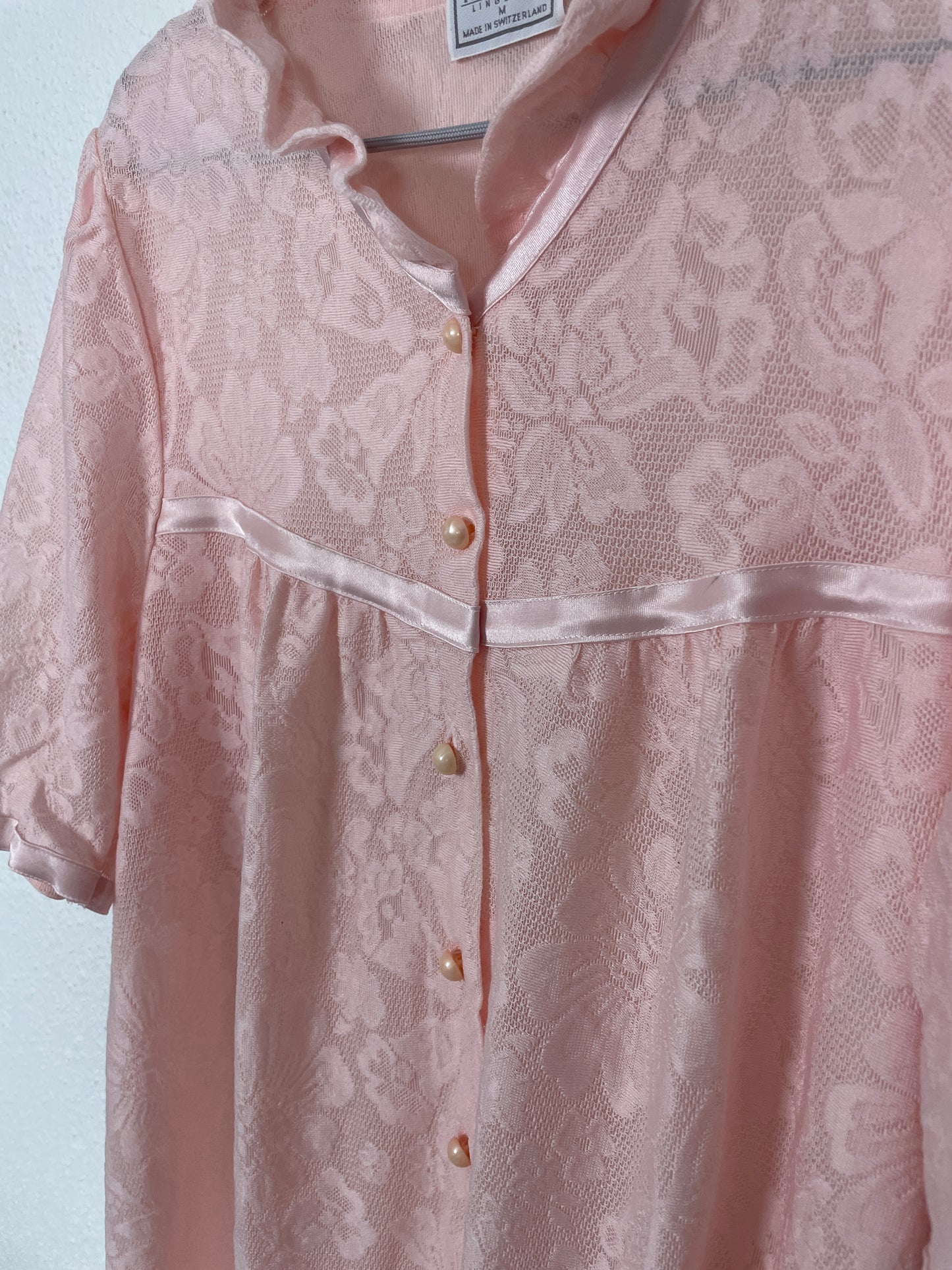 Vintage Hanro Pink Lace Nightgown – Size M