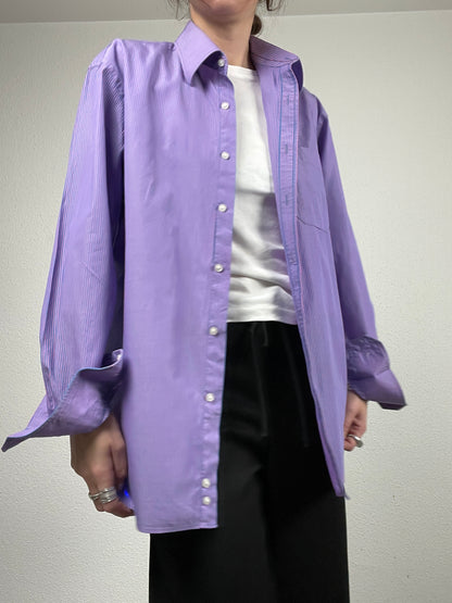 Purple & pink striped cotton shirt by Daniel Hechter Paris