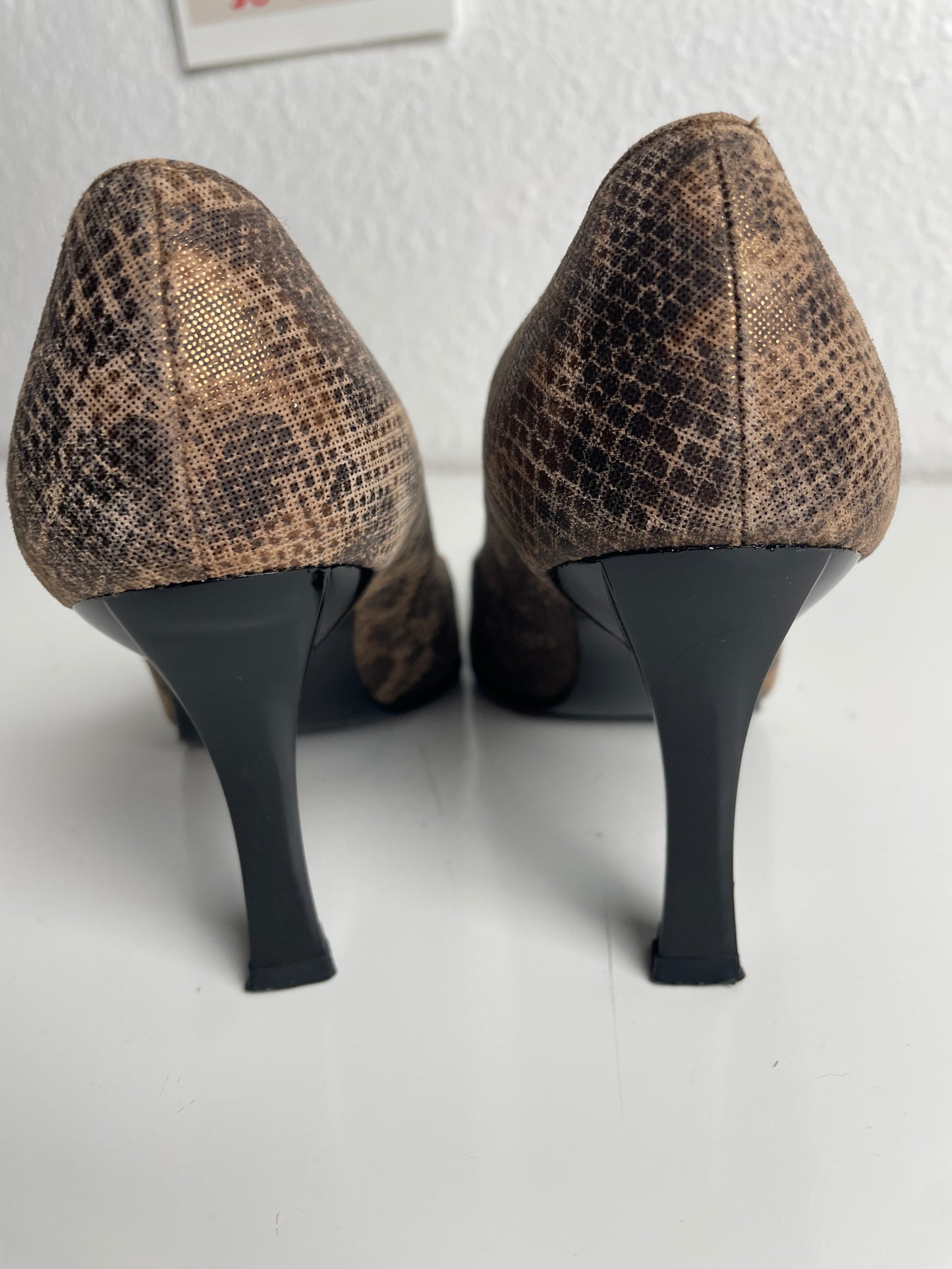 90s Stuart Weitzman for Russell & Bromley Snake Print Pumps