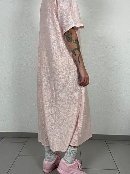 Vintage Hanro Pink Lace Nightgown – Size M