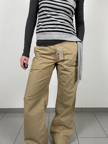 Vintage Y2K beige cargo pants wide leg, new with a tag